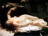 Gustave Courbet Wall Art - Woman with a Parrot